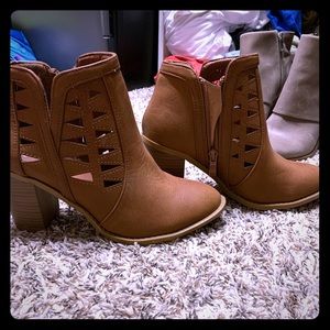 Brown booties brand new never worn